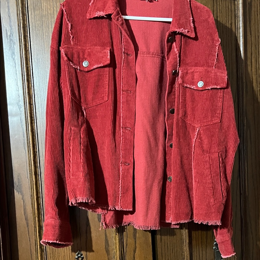 Women's Red Corduroy Jacket